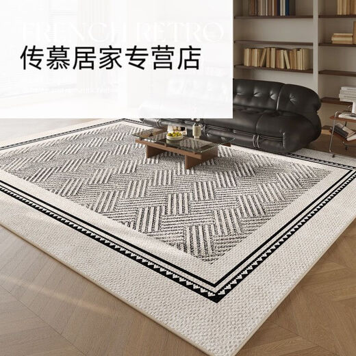 Wenshiou Teppich Wohnzimmer Französisch Retro-Stil Schlafzimmer Nachttäle ohne Care Sofa Couchtisch Floor Matte Großer Bereich Full-Shop Dicked Shanman-15251 1 Stück 200*340 cm (geeignet für 4 Personen oder L-förmige Sofas