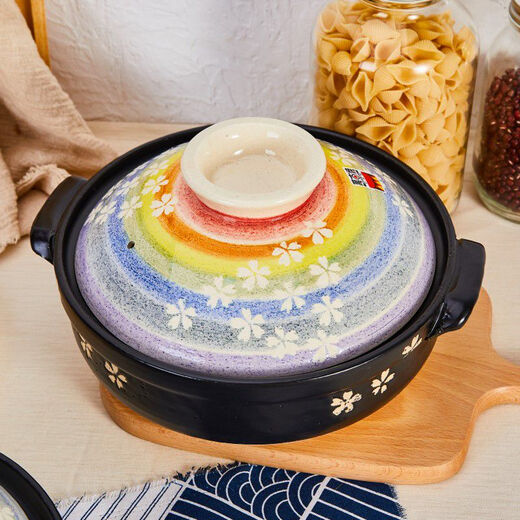 cocostyle原装万古烧陶瓷日式樱花彩虹煲仔饭火锅土锅砂锅 京红叶 8号 m3892 0ml