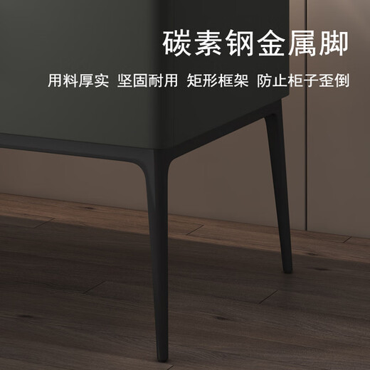 JINXI INSTALLATION GRATUITE Table de chevet en bois massif Full Simple Modern Le cuir moderne Italien minimaliste Internet célébrité Cabinet de rangement de chambre