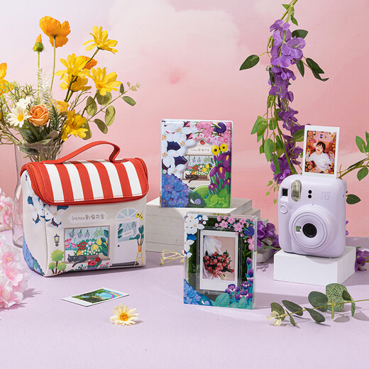 FUJIFILM instax mini12 instant camera 3-inch photo paper one-time imaging travel camera gift box Iris Purple Image Flower Room Set ~ including camera bag + photo album + photo frame Photo paper combination package 1 including standard + 20 pieces of white edge photo paper + peripheral accessories