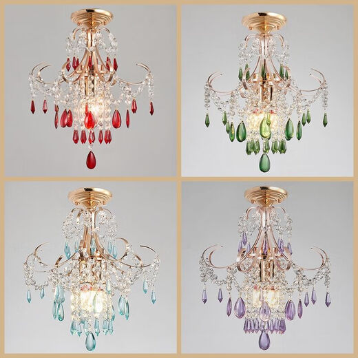 Chandeliers en cristal européen Corridor Light Corridor Balcon Light Entrée Lumière Valette de plafond Crystal Light 1W 9888