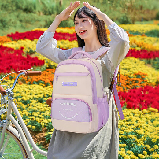 Des sacs d'école, des élèves du premier cycle du secondaire, des sacs d'école, des 4e à la 6e année, des sacs à dos à la mode légers et simples, des sacs à dos imperméables, Black