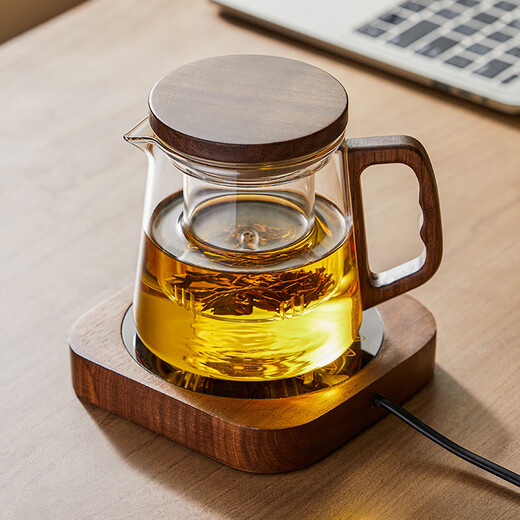 YIHUTEA glass tea set teapot tea water separation household high-end teapot tea tray office tea kung fu tea cup thickened glass wooden handle teapot
