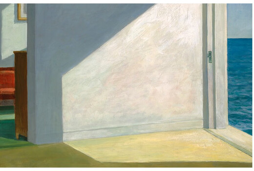 靠海的房间霍普爱德华装饰画客厅书房卧室酒吧画 爱德华 空 30*4035mm厚白色外框