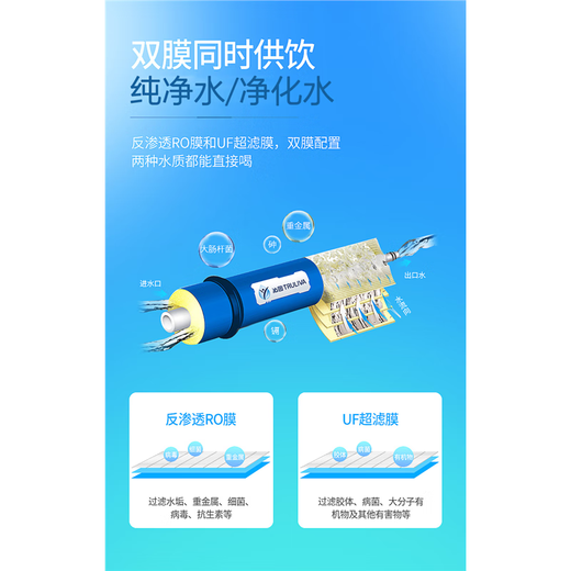 沁园适用沁园净水器滤芯配件KRT3800反渗透膜2800PPC超滤3890全套原装 PPC+UFV+后置