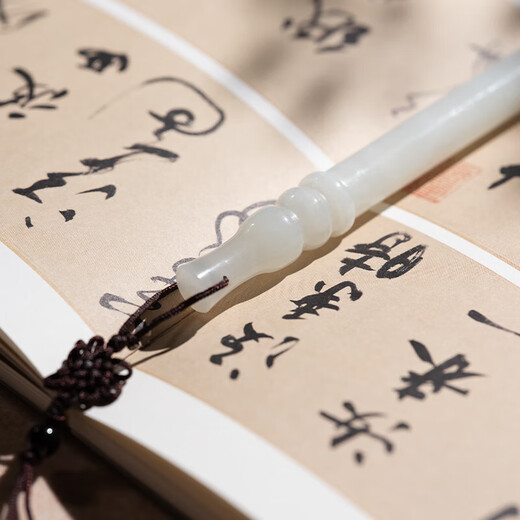 Shanlian Lake Pen Wolf Hair Brush Set Natural Jade Solitary Xiuyan Jade Calligraphy Special Brush Professional Grade Medium and Large Regular script Four Treasures of the Study High-end Brush Gift Box Holiday Gift