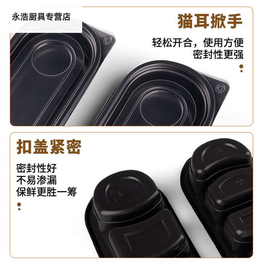 温诗欧新款一次性餐盒长方形日式打包盒外卖快餐盒寿司便当盒塑料分格 SZ1049四格带盖550ml 500套