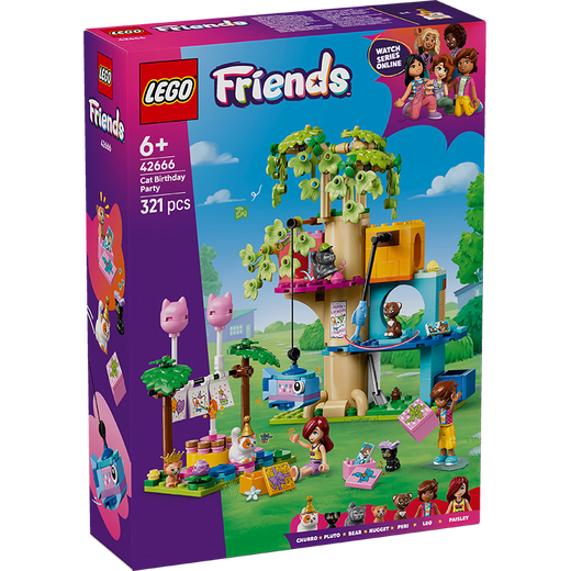 LEGO building block building friends 42666 cat birthday party and tree house girls children's toys Christmas gift