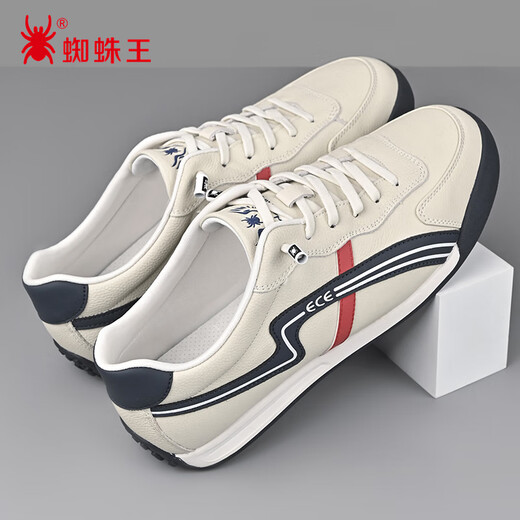 Spider King De Xun Shoes Men's Spring and Autumn Sneakers Soft Sole Shoes Forrest Gump Sports Men's Casual White Shoes White 40