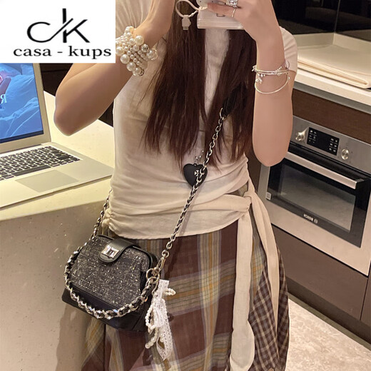 Casa-Kupsck Light Luxury Hot Diamond Clip Clip Sacd для женщин 2025 Новая сумка с оболочкой универсальная джинсовая джинсовый