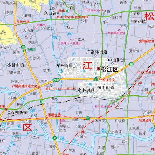 上海地图 2025年上海市政区交通地形 1068*749毫米