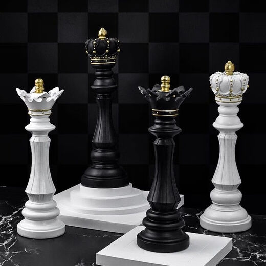 维诺亚7170人收藏象棋高颜值颜控宫廷风拍照道具象棋摆件摆件客厅办公室 国际象棋国王小号白色