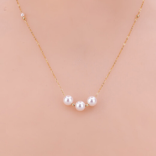 Queen of Pearls Smile Model 18K Gold Akoya Seawater Pearl Necklace Pearl Pendant Women Birthday Gift
