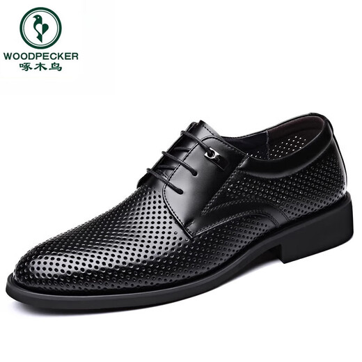 Zapatos de cuero huecos de pájaros carpinteros para hombres en verano