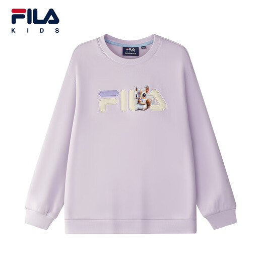 FILA【抗菌功能】斐乐儿童童装2025年冬季新款男女童小童加绒卫衣 樱花浅粉-PK 150