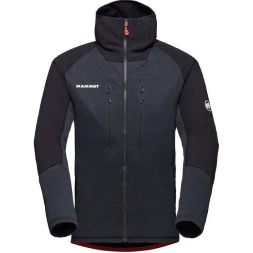 猛犸象MAMMUT 猛犸象Eiswand品牌Logo印花拼色连帽长袖夹克外套 蓝橘拼色 XL