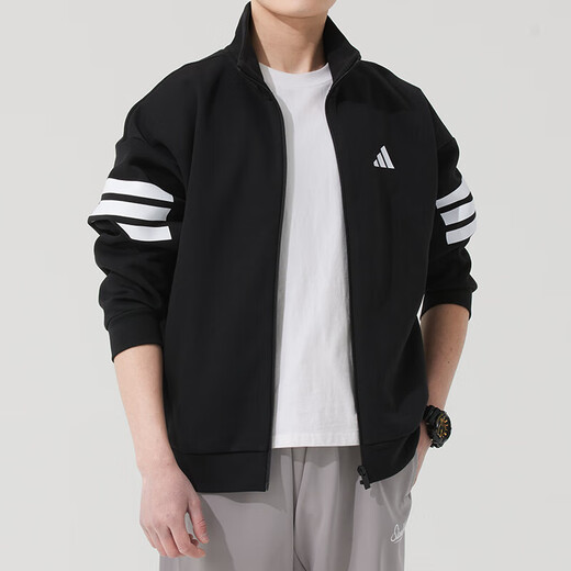Adidas Männer Sportanzug 25 Frühling Neue Mode dreistreifen Stand-up-Kragenjacke Windproof Jacke Casual Hosen Bindenhosen JD4885+IN6163 S