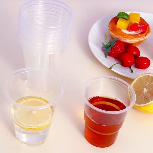 JD Logistics Disposable Thickened Plastic Cups Household Water Cups 64 Pack Food Grade Large Capacity Men and Women White 160ML