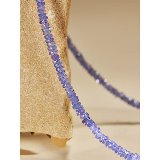 DL 1998 Fat Donglai same style tanzanite necklace jewelry Ziqi Donglai necklace 18K gold faceted clavicle necklace 3-4mm 42cm