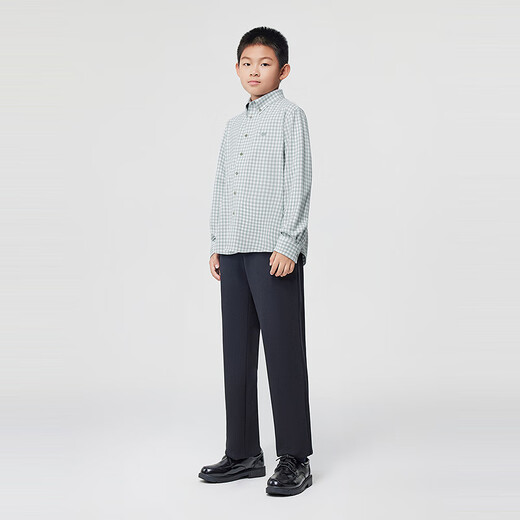 YOUNGOR long-sleeved shirt boys cotton blended chest embroidered little dragon horse suede shirt soft and comfortable 2025 shopping mall same style pink green KLRM115670QKA 150 150/76