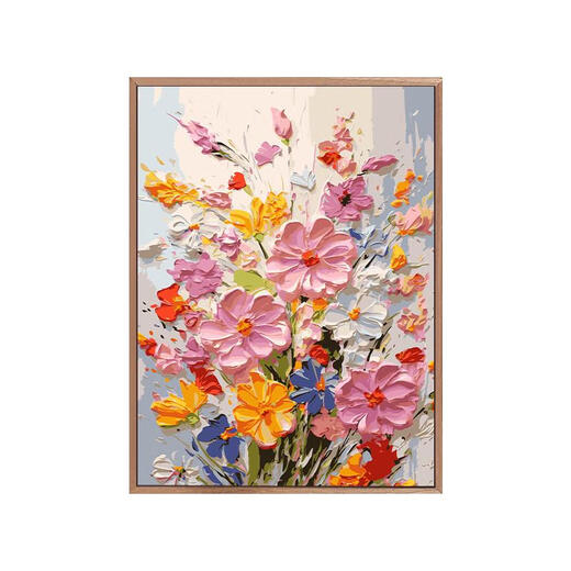 三栖虎繁花似锦diy数字油画填充涂色丙烯手绘感油彩画 客厅装饰挂画 nx12604 60*80cm绷好实木内框+外框免安