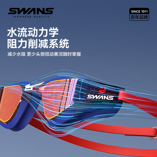 SWANS swimming goggles racing high-definition waterproof and anti-fog swimming goggles for men and women competition training Valkyrie MIT series_black flat light