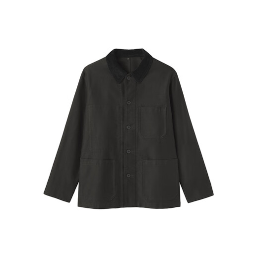 MUJI Men's Kapok Blend Corduroy Collar Jacket Men's Jacket Fall 25 Outerwear Men's Men's Dark Gray M (170/92A)