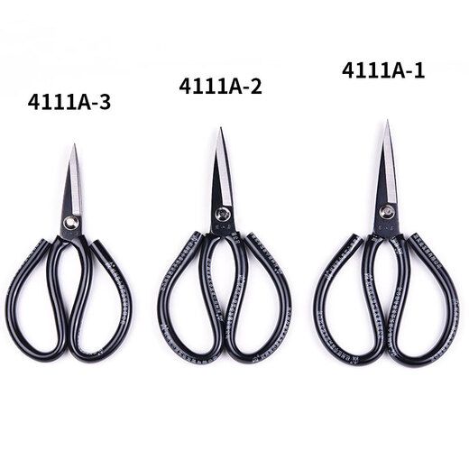Zhang Xiaoquan industrial scissors, garden scissors, sharp leather cutting, sewing scissors, curtain cloth scissors, cloth scissors, clothing scissors, black medium size 4111A-2, length 18.5cm, single pair