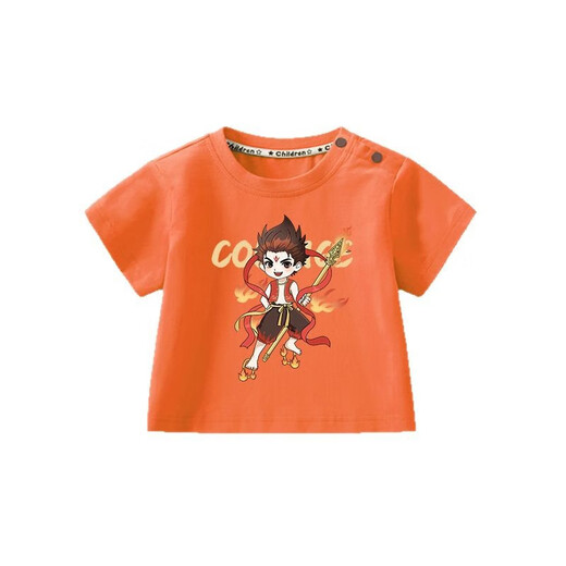 Hanzer Hancrers Sommer neuer Stil Junge A-Klasse reines Baumwoll-T-Shirt Baby Nezha Top Kinder Sommer Kinderkleidung Frauen AP15868 Farbe Blau 80 cm