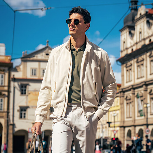 Mr. Bu Lapel Zipper Long Sleeve T-Shirt Men's 2025 Autumn New Business Casual Solid Color Top Men's BT16865 Olive Green L (175)