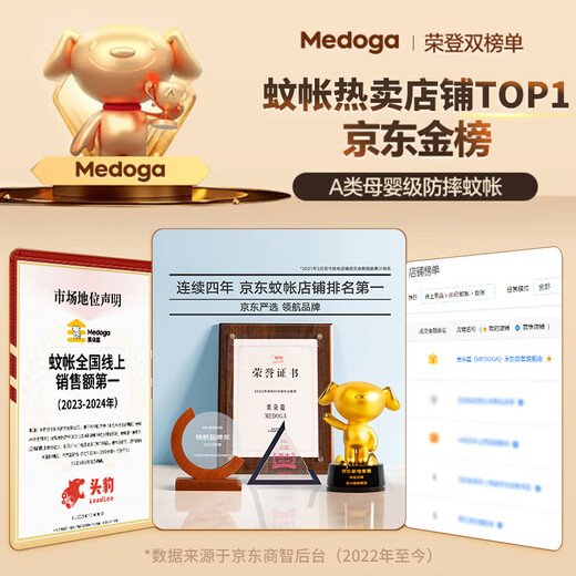 Meiduojia [Pro] Class A antibacterial infant and children's anti-fall fence mosquito net household light beige 1.8 meters [bracket bold]