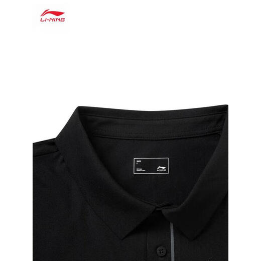 Li ning Honor-Serie kurzärmeliges Polo-Shirt 2025 Sommer Neues komfortables Sporttop APLV673 Black-2 3xl (190)