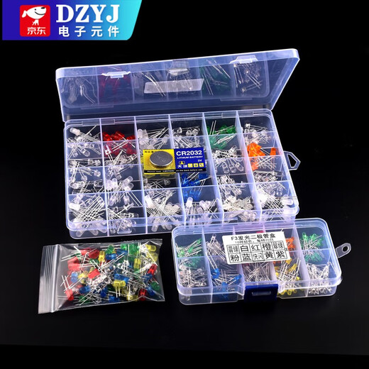 3MM/5MM light emitting diode package LED lamp bead component package red green orange yellow blue white mist bag/box 3mm LED 6 kinds of bags