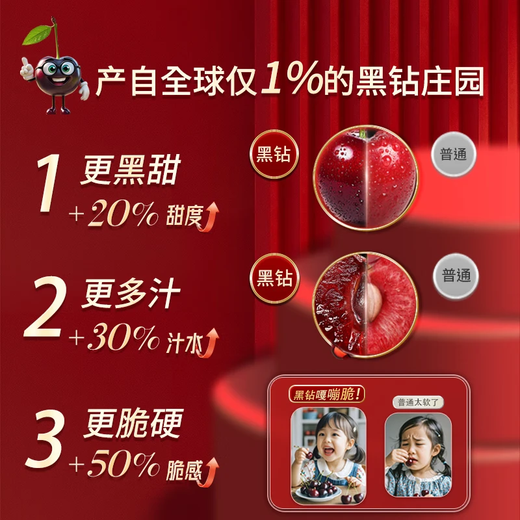 Sishu Gong Fruits and Vegetables Chilean Cherries JD-Next Day Delivery to Many Places Cherry Cherries 5kg 4J Grade Imported Fruit Gift Box 3Jin Jin equals 0.5kg (net weight) Value Pack - 80% Select Enjoyable Gift Box* Great Satisfaction Enjoyable Juice 3J Black Diamond Big Mac 30-32mm