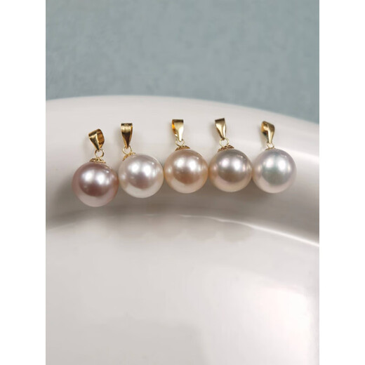 DL 1998 Fat Donglai same style 18k gold pearl pendant New fan benefits 18K gold Aurora freshwater coreless/core single K gold is easy to deform, cannot be returned or exchanged for personal reasons 8-9mm