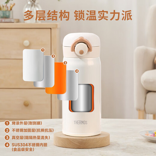 膳魔师（THERMOS）不锈钢保温杯大容量男女士儿童便携水杯七夕节教师节礼物定制JNR 暗夜黑 350ml