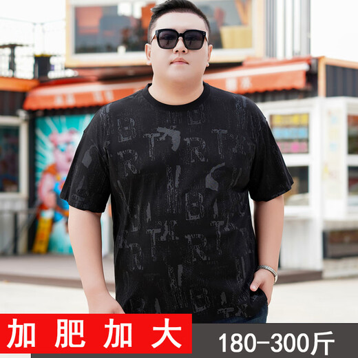 
ROMON (ROMON) plus fat plus size fat cotton T-shirt summer clothes for men short-sleeved round neck print loose big belly fat man men's clothing trend 9922 gray 3XL 185 (180-200Jin [Jin equals 0.5 kg])