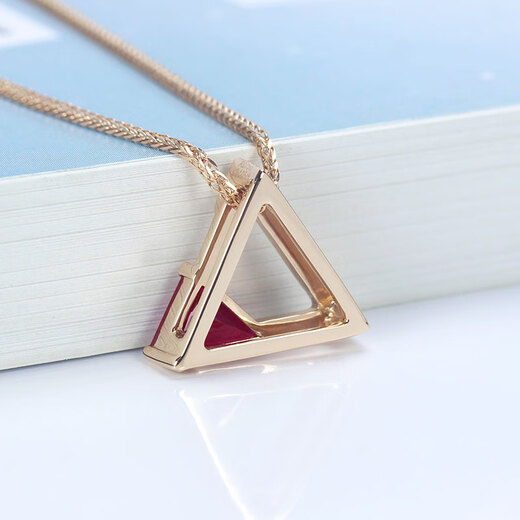 HEEKAIYI Ruby Necklace for Women Pigeon Blood 18K Gold Diamond Pendant Chinese Valentine's Day Birthday Gift for Wife and Girlfriend <Supports Customization> 94 Points Pendant + 18K Gold Chain