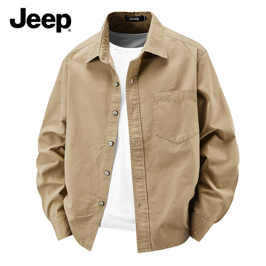 JEEP long-sleeved shirt men's 2025 spring and autumn coat new casual loose versatile cotton work shirt