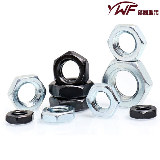 Litian 10.9 grade GB6172 black hexagon thin nut GB6173 fine tooth flat nut M5M6M8M10M12M14M16 The following is the national standard for black fine tooth thin nut 6173