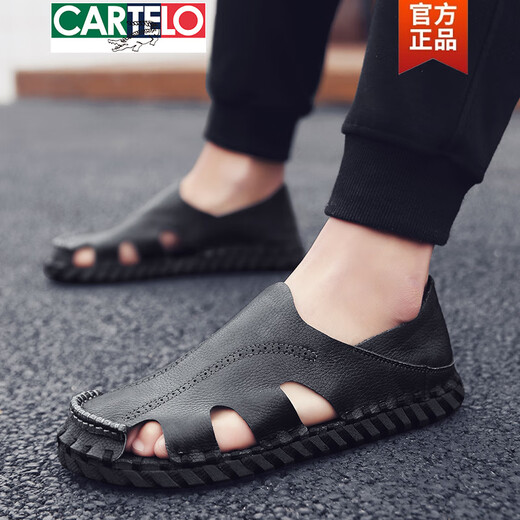 Cartelo Rom Herren Sandalen Sommer extra groß Größe Schwarz Neu atmungsaktives fauler Fahren lässige Schuhe Weiche Sohle Fahren Herrenschuhe 9926 Beige 38