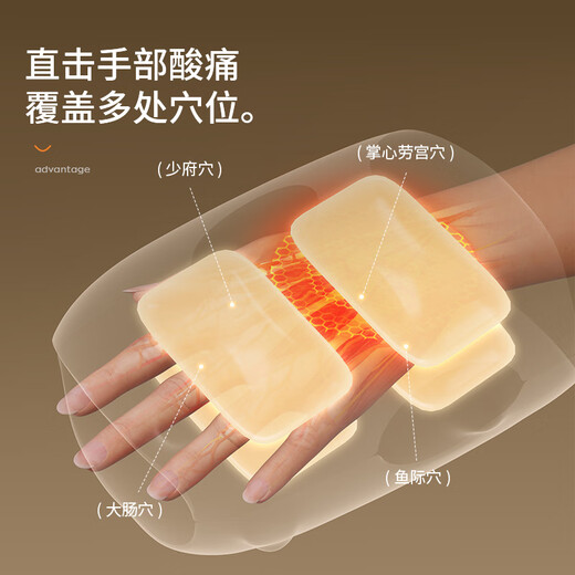 Oaks hand massager, finger, wrist, joint, palm acupuncture point numbing care, meridian kneading, electric massage heating instrument 360, double-layer air bag wrapped hot compress, upgraded model, 3 modes to choose + 2 levels of hot compress