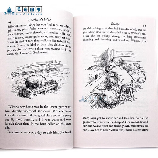 Charlottes Web Charlottes Web Eb White Eb White English Version English Reading Roman Kapitelbuch außerschulische Lesematerialien Lansie Index 680L Newbery Award Gewinnerin Woodrows Familie