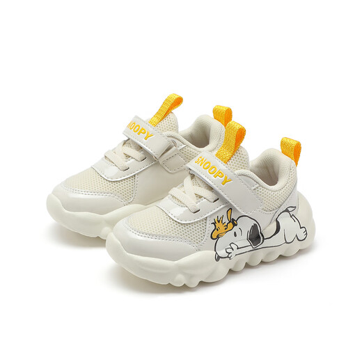 Snoopy Snoopy детская обувь детская обувь для малышей для мальчиков и девочек повседневная кроссовка детская мягкая спортивная обувь 3880 бежевые 28