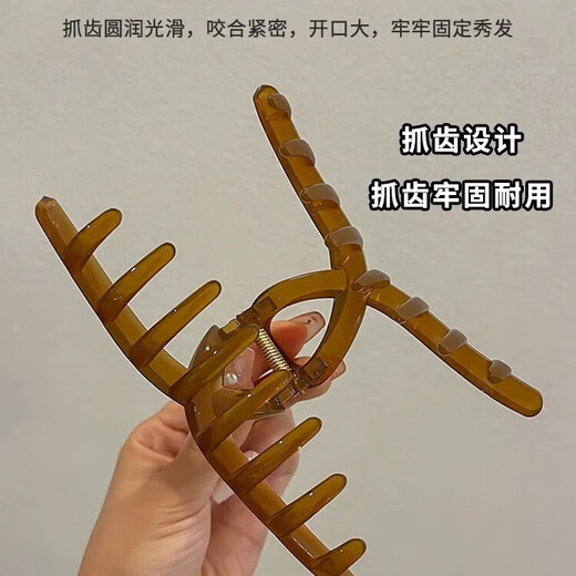 Ins style Korean jelly color large shark clip acrylic hair clip hair accessories internet celebrity grab clip headband 1 piece (random color)