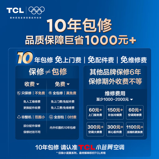 Кондиционер TCL, большой, 1,5 л.с., маленький, с синим крылом, настоящий энергосберегающий кондиционер, подвесной кондиционер, первоклассная энергоэффективность и экономия электроэнергии, 35% преобразование частоты, отопление и охлаждение KFR-35GW/RV2Ea+B1, национальная субсидия по программе trade-in