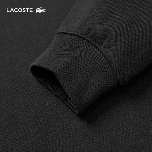 LACOSTE crocodile français hommes et femmes même style 25 automne et hiver nouvelle mode sweat-shirt à demi-zip | SH2735 031/noir M