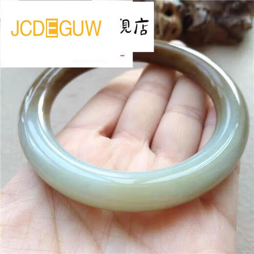 JCDEGUW新疆和田玉手镯镯子且末蓝调沙枣青糖白520情人节生日礼物 编号9756圈口55mm