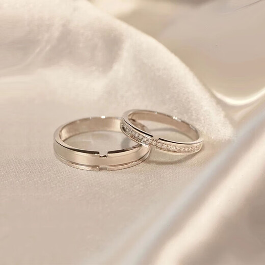 DRpt950 platinum ring Jianjia Bailu platinum couple ring men and women engagement birthday gift for girlfriend Jianjia Bailu pair ring