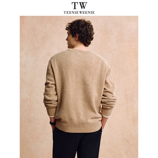 Teenie Weenie Bear Men's Soft Comfortable Warm Casual Embroidered Daily Sweater Beige M